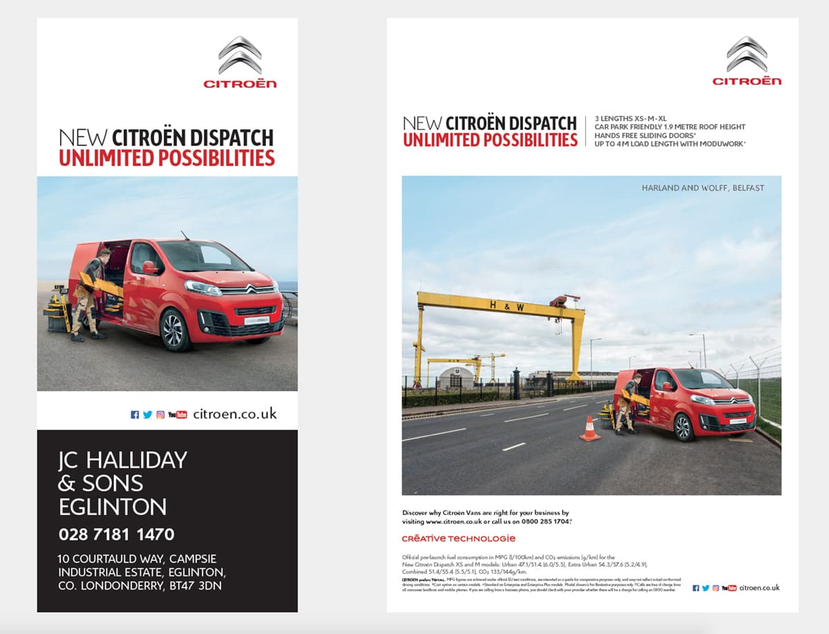 Citroën Dispatch - Belfast Campaign - Print Design
