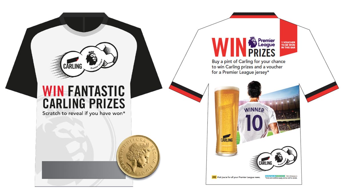 Carling Premier League Competition -  Scratchcard Print Design