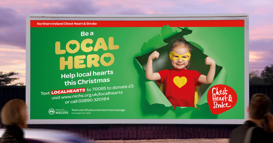 Northern Ireland chest heart and stroke outdoor advertising campaign